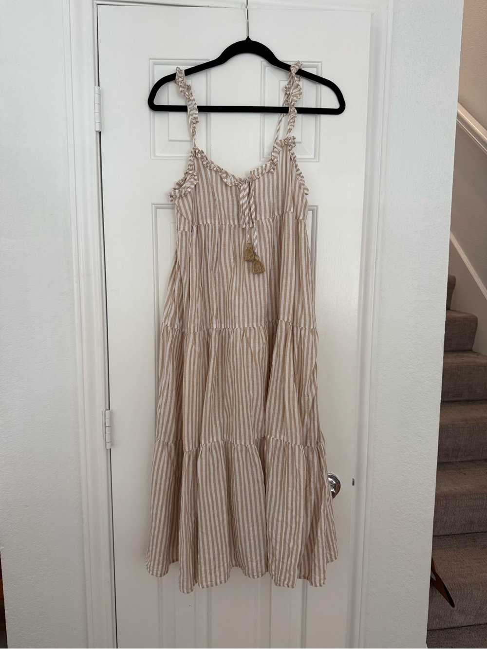 J Crew Striped Linen Dress Size Small